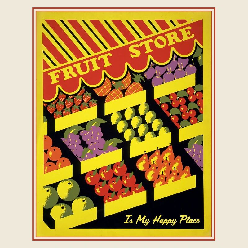 Obstladen Retro Markt Vibes