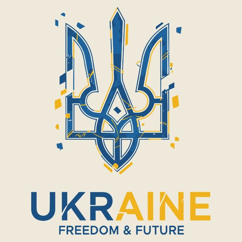 Emblème du trident ukrainien sur le thème de la liberté
