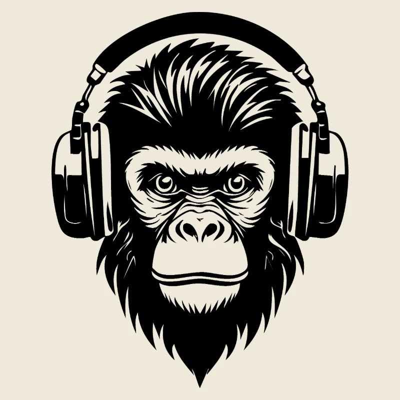Comic-Affe mit Strähnen und Kopfhörern Shirt