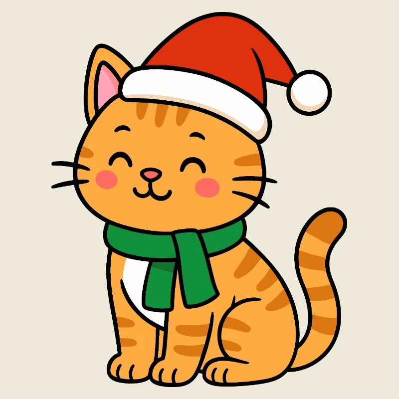 Chaton Noël kawaii