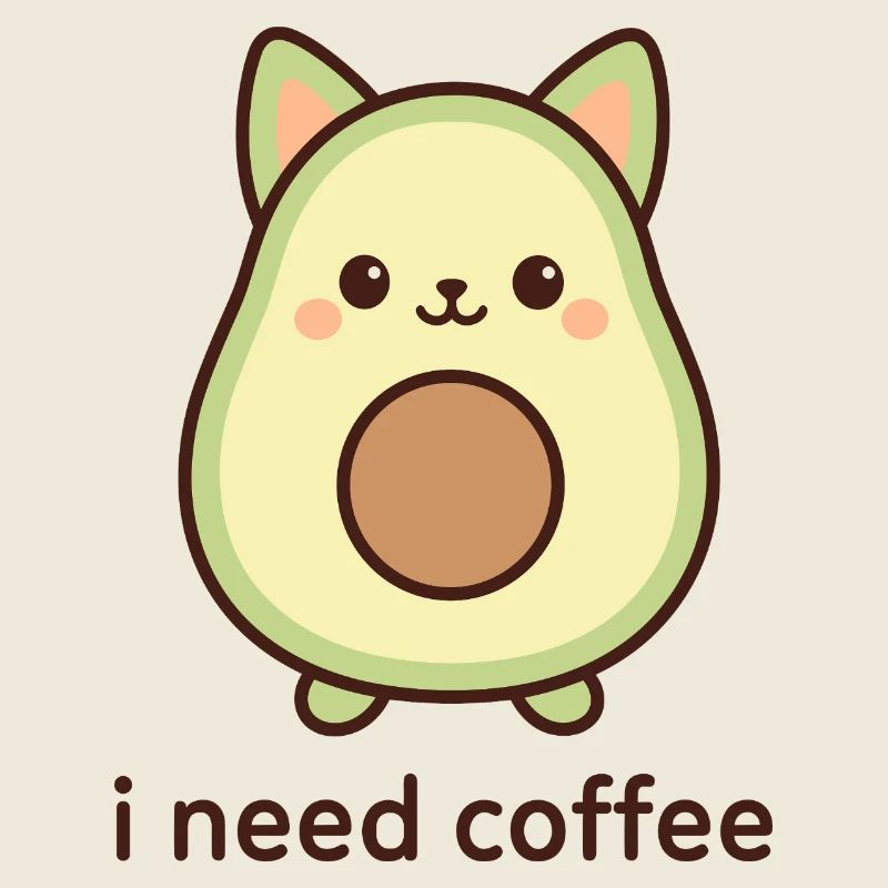 Face de fruit d’avocat Kawaii