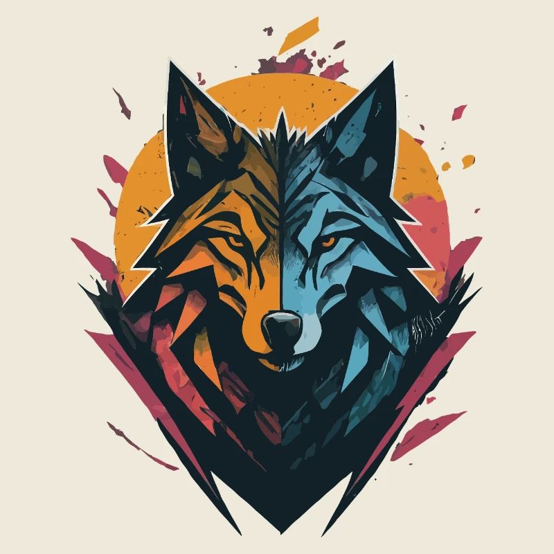 Wolf Doppelseitiger Sonnenmond