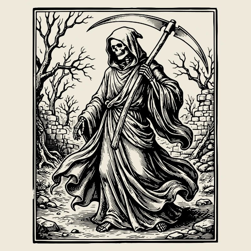 grim reaper gothic illustration