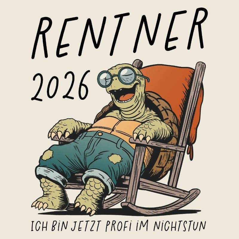 Relaxte Schildkröte im Loungesessel Rentner 2026