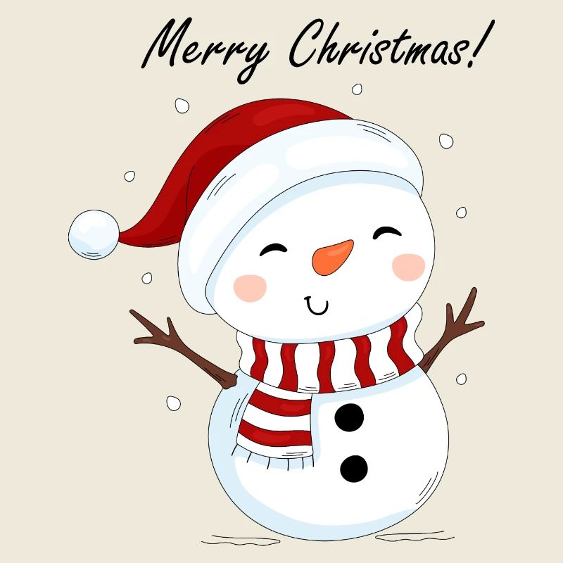 Snowman and snow