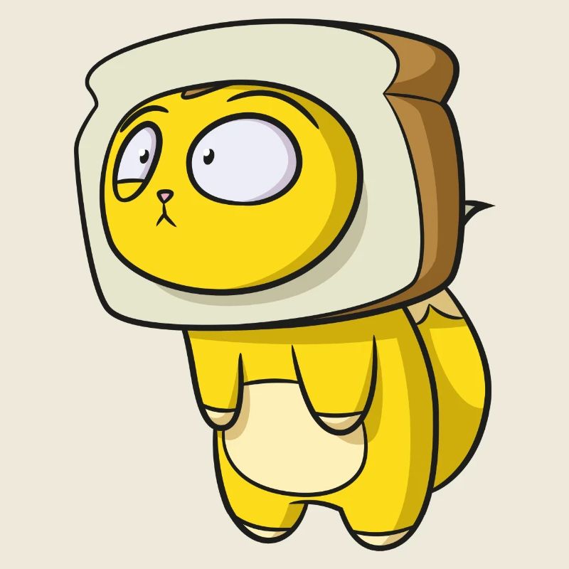 Lost Kitties Loafy Chat Jaune Avec Toast