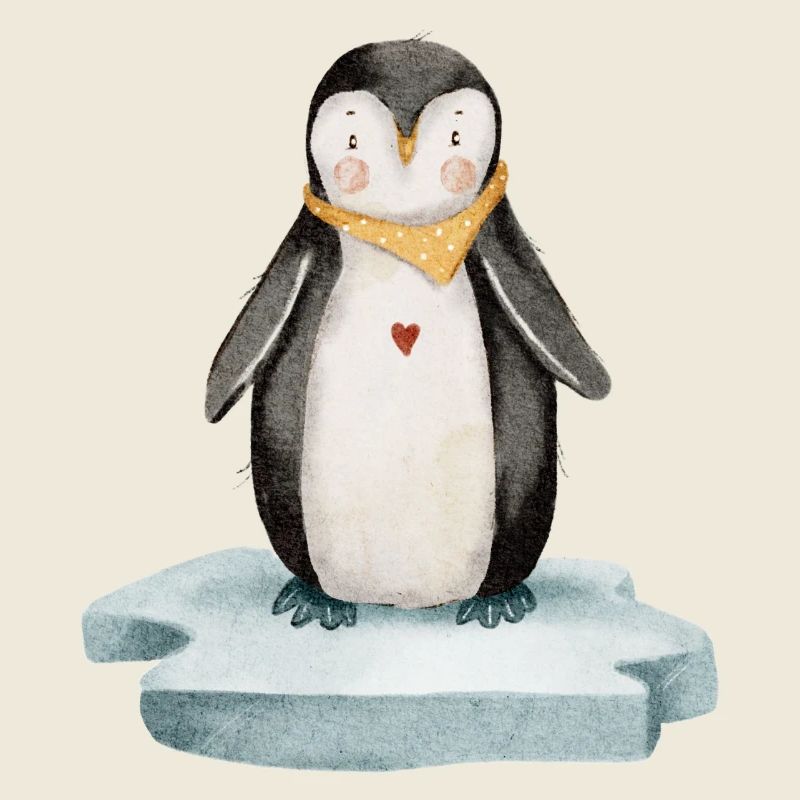 Petit Pingouin - Peinture à l’aquarelle
