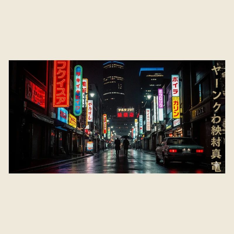 Nachtleben Tokios Neon-Straße