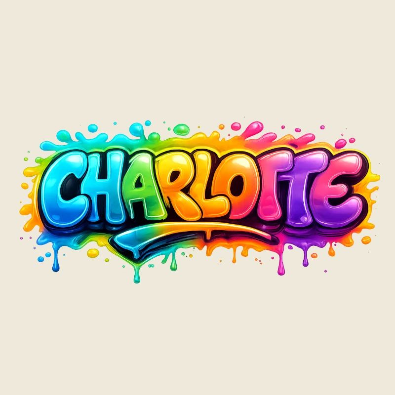 Graffiti Charlotte Name Geschenk Ideal druckbar