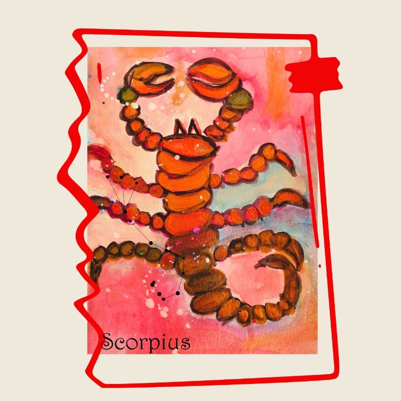 Scorpio Watercolor Illustration Vivid Colors