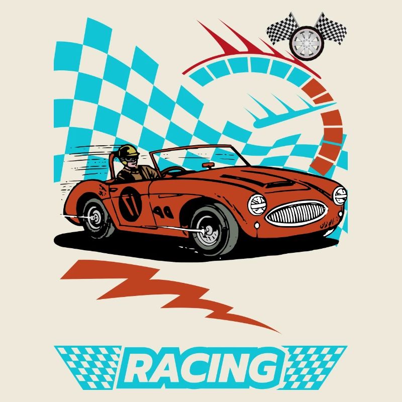 Vintage Race Car Speedster Illustration