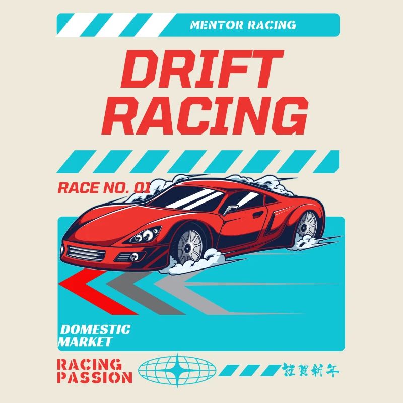 Voiture de sport rouge Drift Racing Design