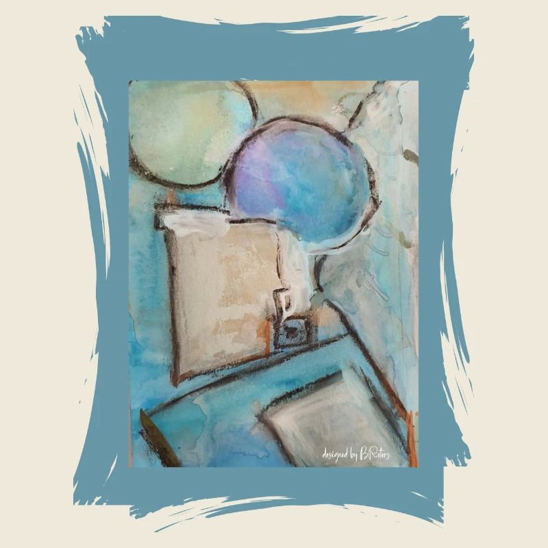 Abstraktes Aquarell mit Luftballons