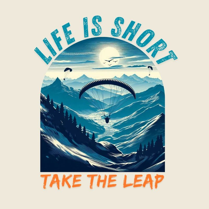 Paraglider over Alpine Mountains - Paraglider Tee