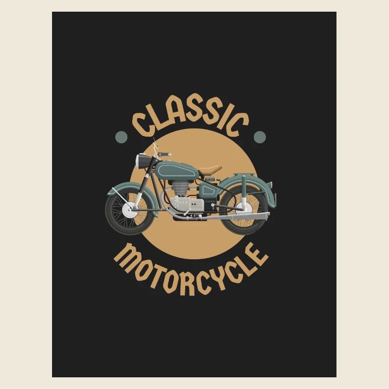 Klassische Vintage Motorrad Illustration