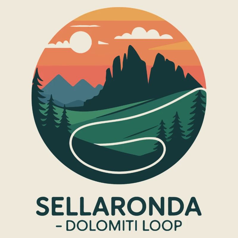 Sellaronda Dolomiti Loop Cycling Art