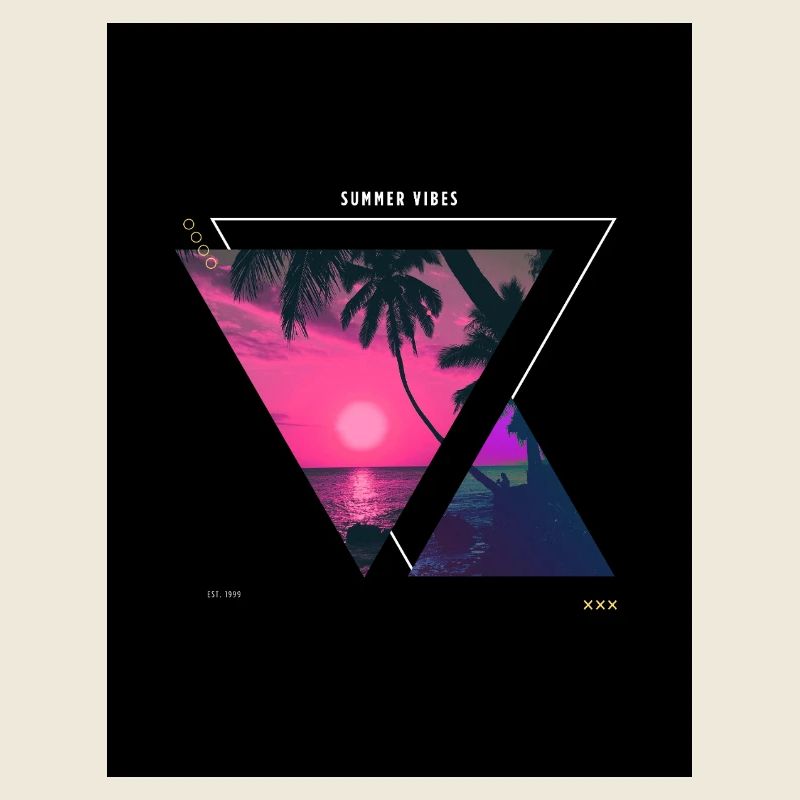 Coucher de soleil tropical Triangle Design