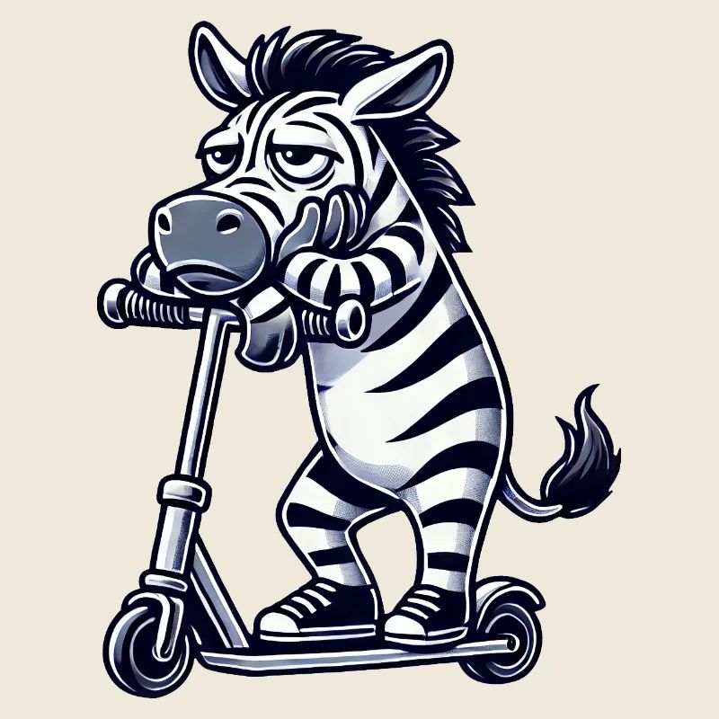 Lustiges Zebra Langeweile Genervt Cartoon Roller