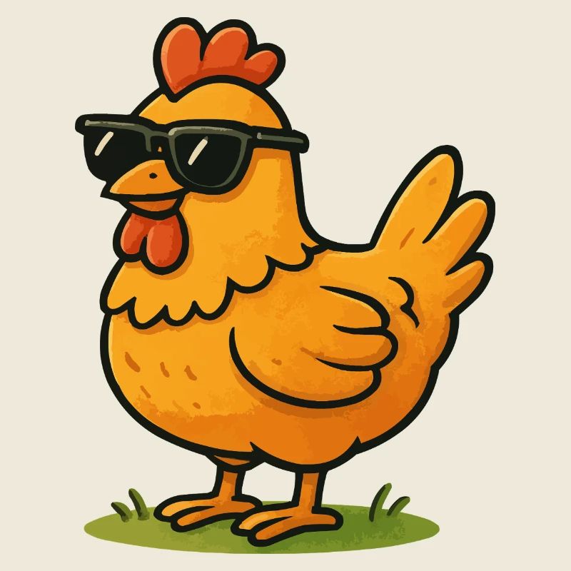 Funny rooster with sunglasses