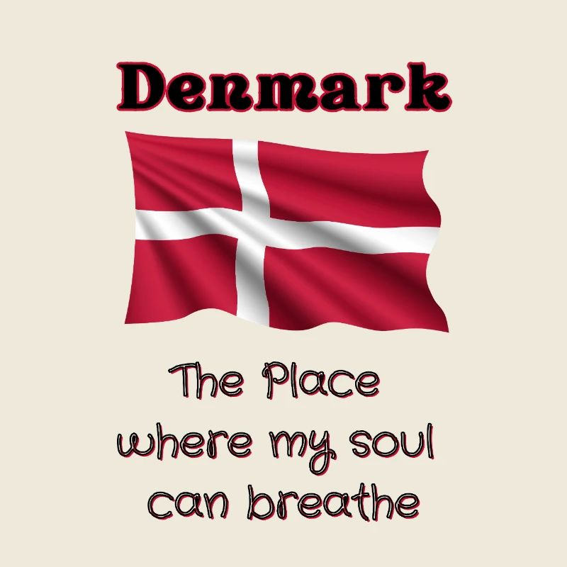 Drapeau du Danemark avec cœur et texte