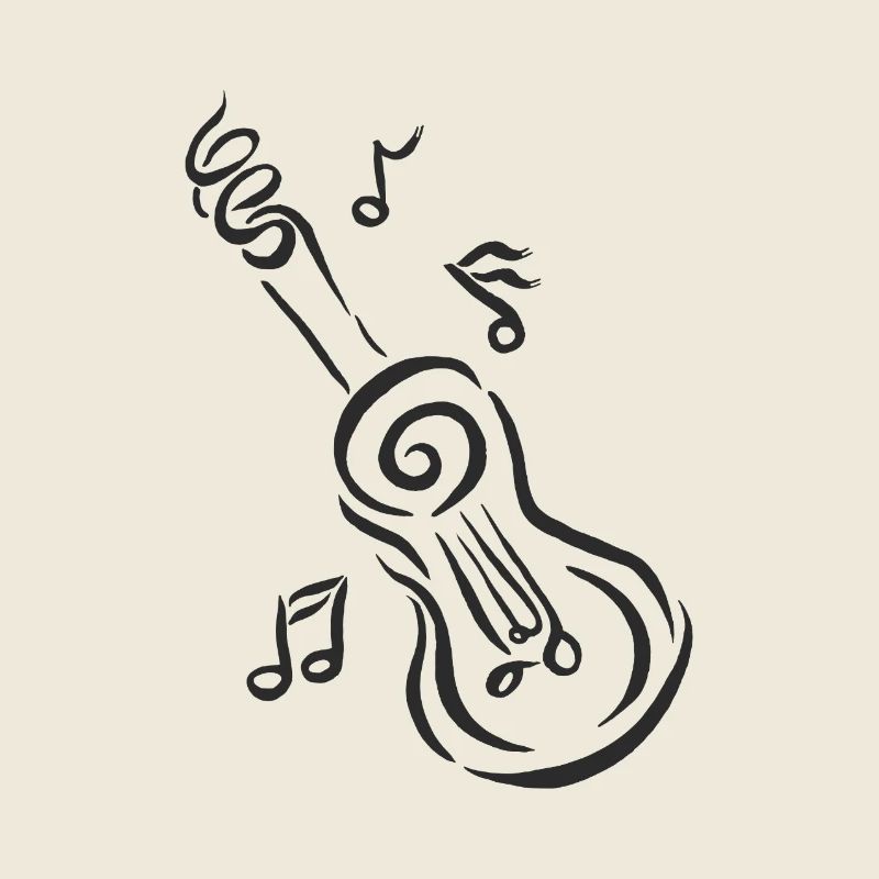 Spiralförmige Gitarre mit Noten
