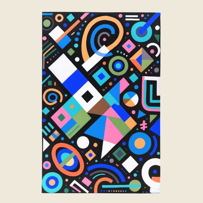 Neon Geometrie Farbmix auf Schwarz