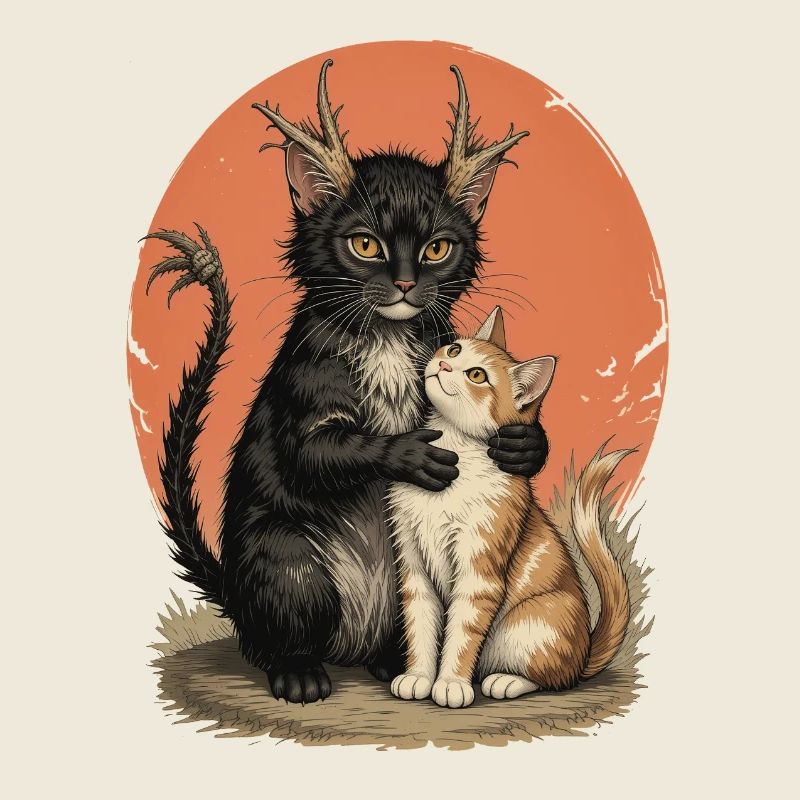 Geweih-Katzengefährten