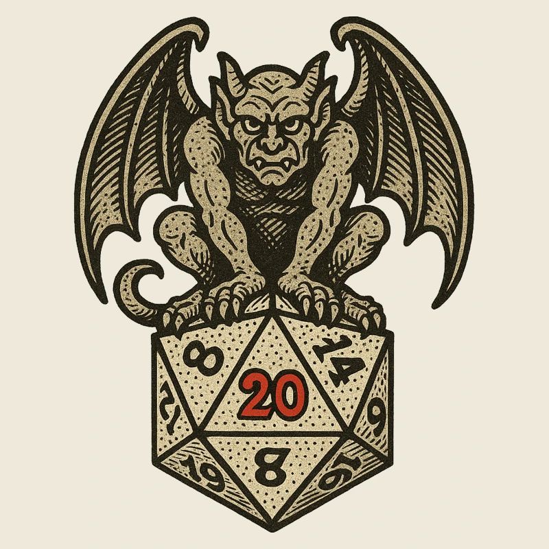 Gargoyle auf einem W20-Würfelbogen