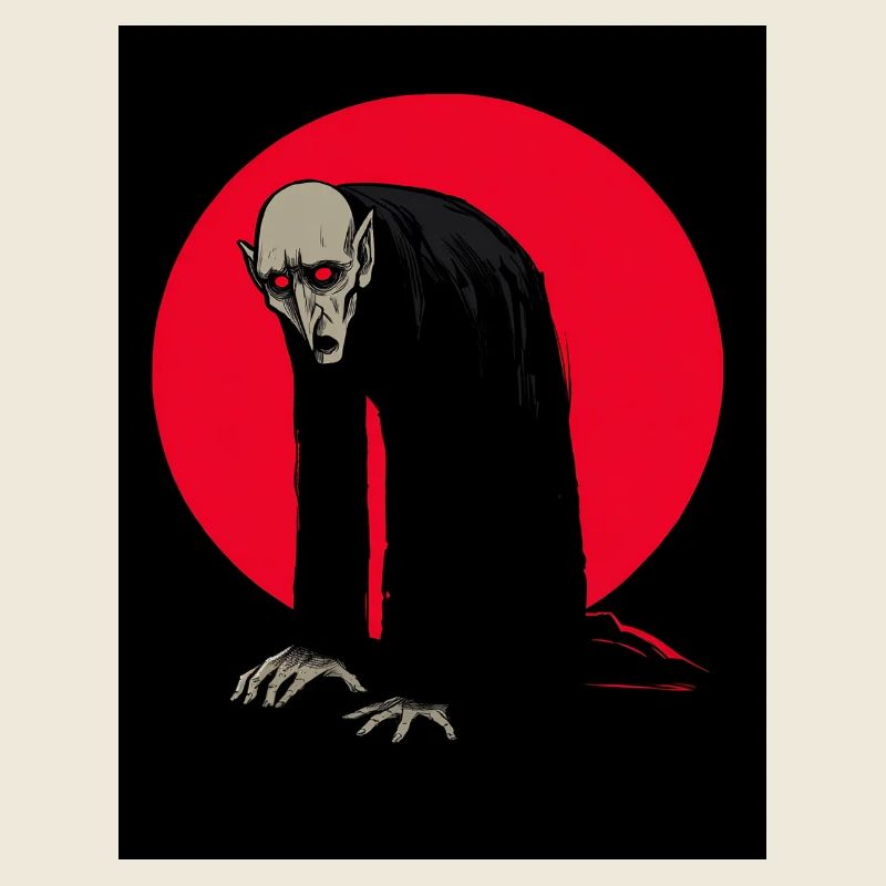 Roter Mond Vampir Dämon im Schatten