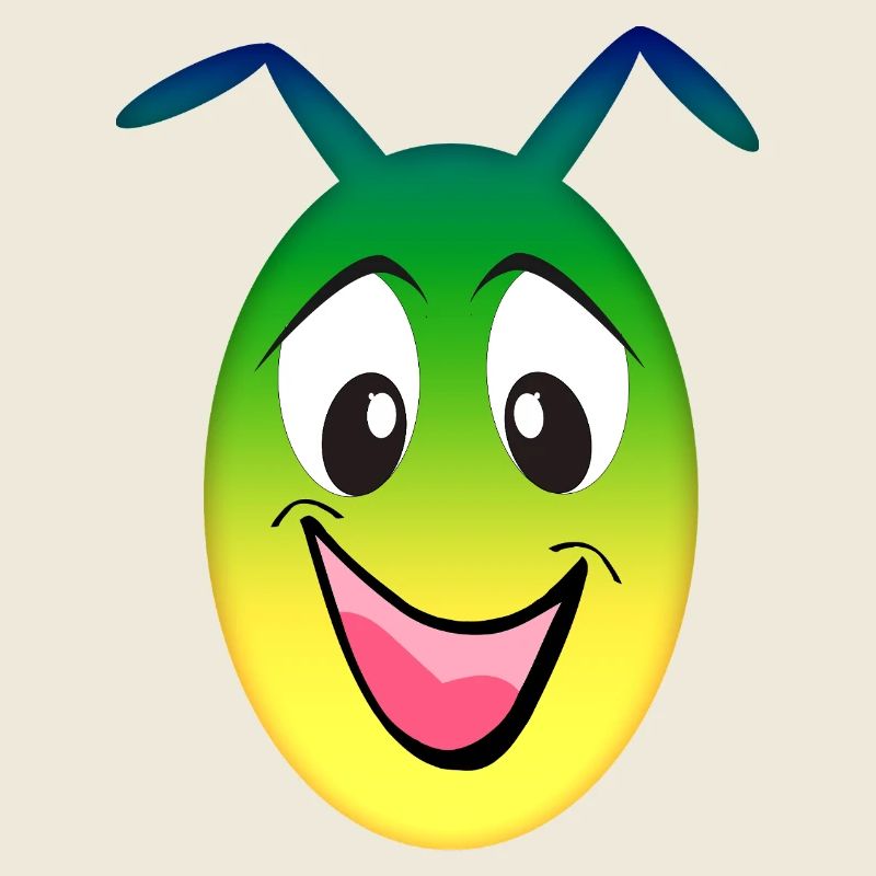 Rainbow Alien Cheerful Face