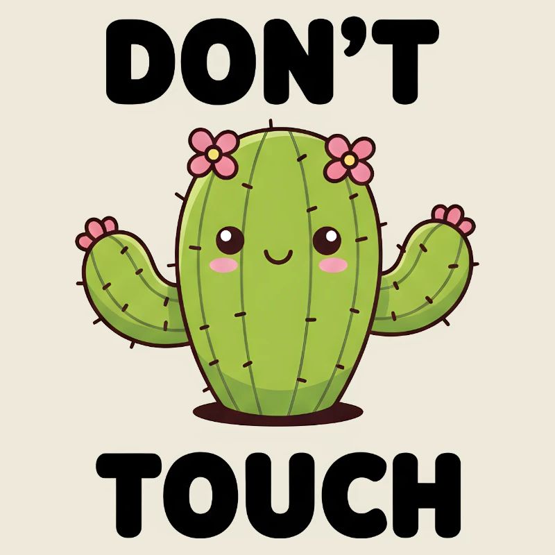 Cute Cactus with Flowers – Kawaii Illustration