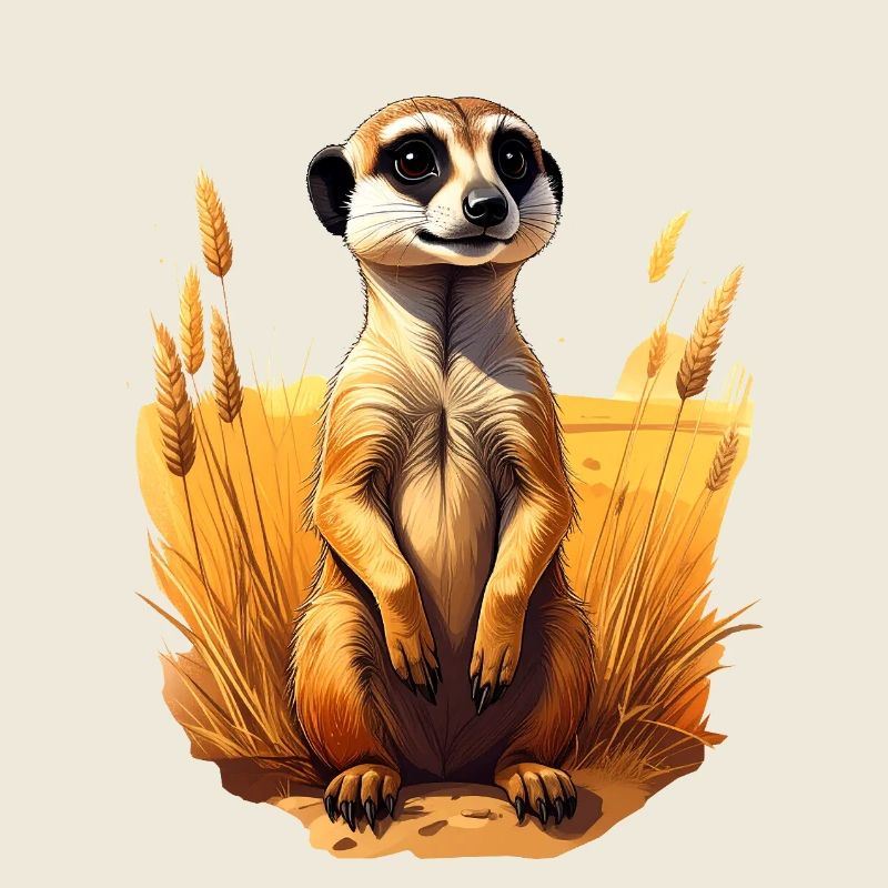 Ein Erdmännchen in der Savanne