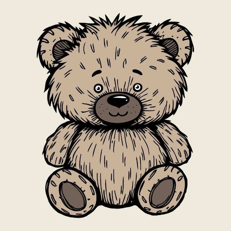 Süßer, struppiger beigefarbener Teddybär