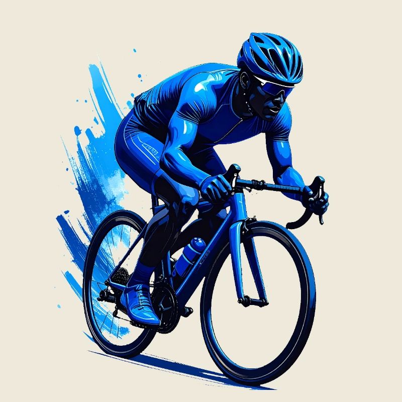 Rennradfahrer in blau