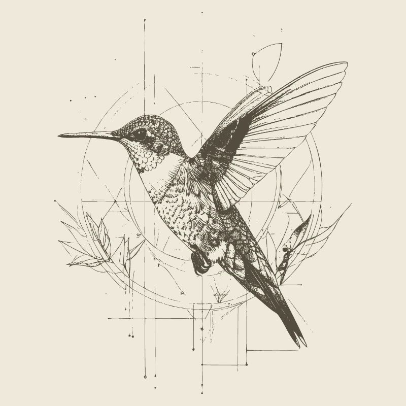 Geometric Hummingbird with Net
