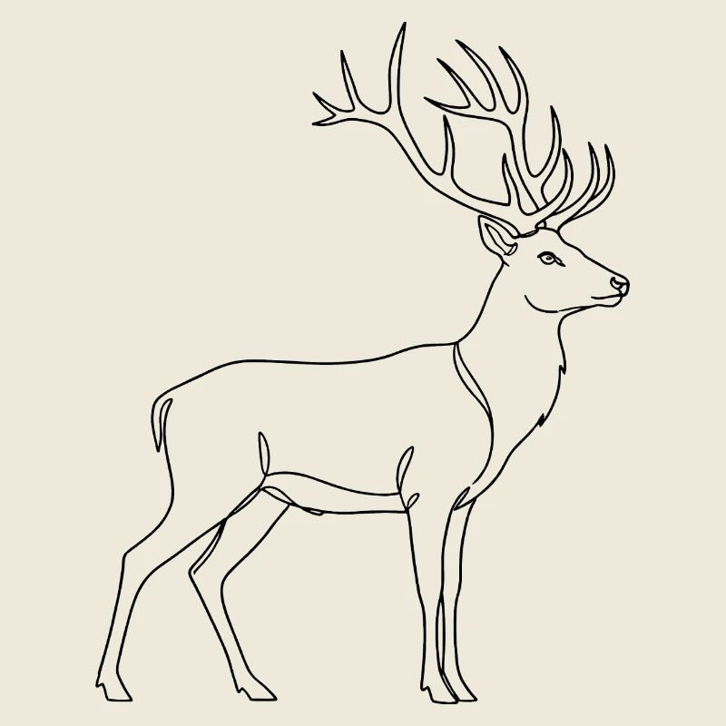 Minimalist Deer Silhouette Wild Art