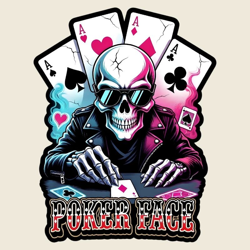 Look néon crâne de poker
