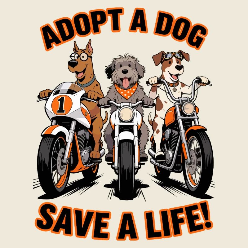 Adoptiere einen Hund - Rette ein Leben! Motorrad