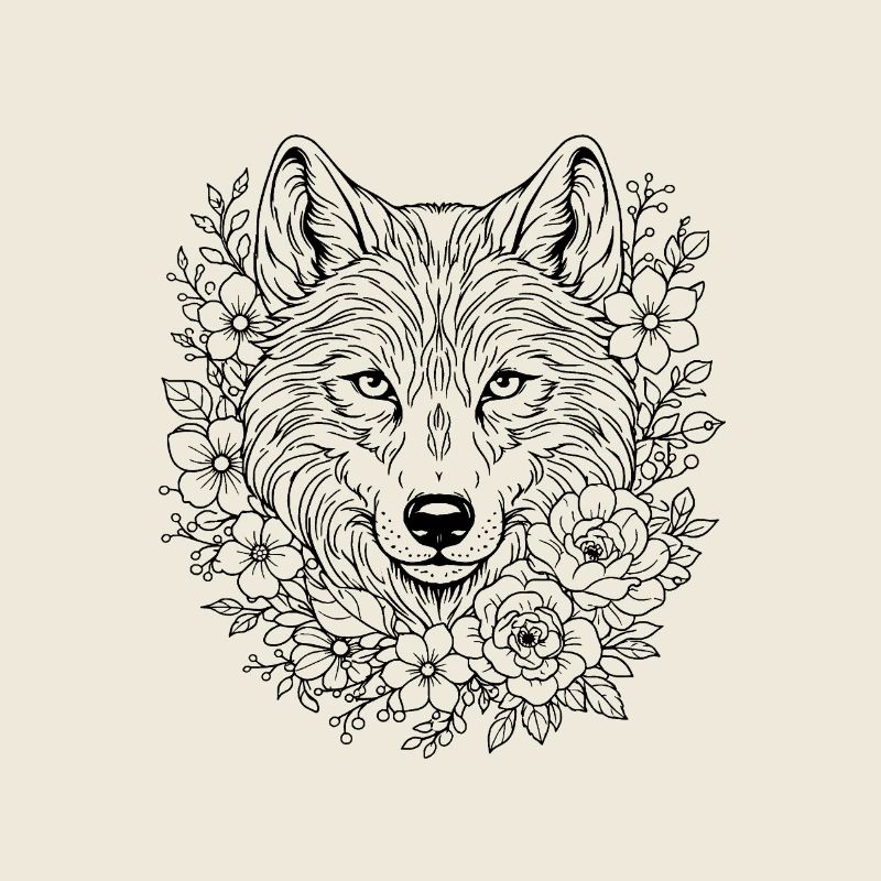 Kunst der Sacred Wolf Geometrie