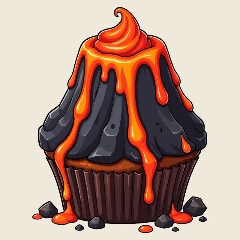 Cupcake à la lave volcanique