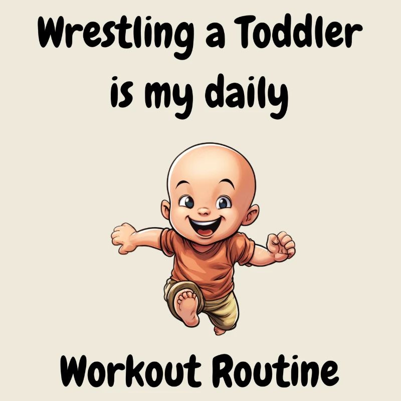 Lutter contre un tout-petit est ma routine d’entraînement quotidienne.
