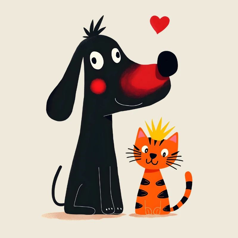 Chien amoureux du chat