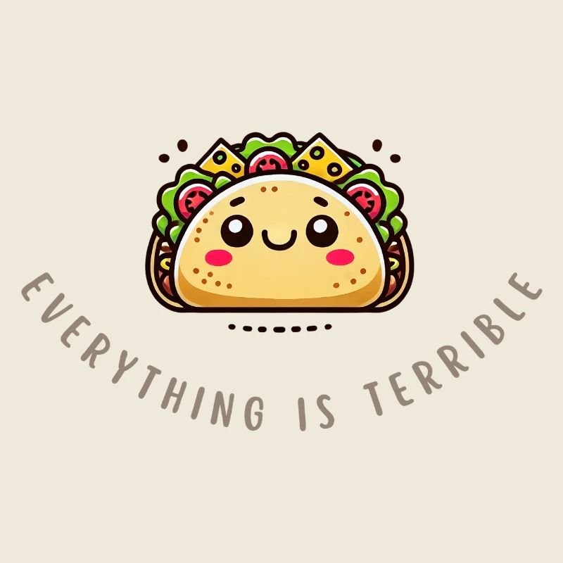 Everything Is Terrible – Funny Sad Taco Shirt