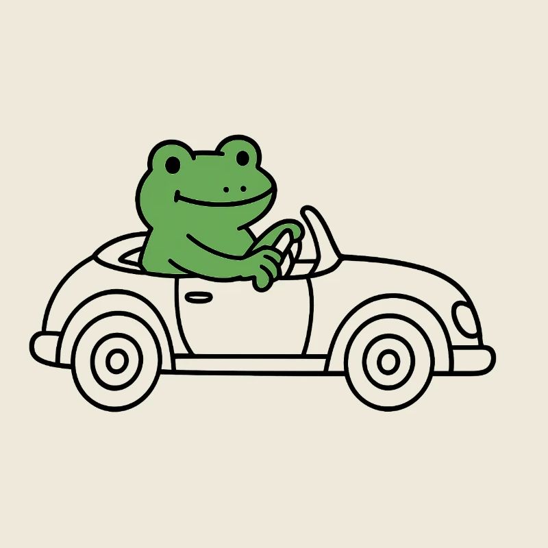 Frosch im Auto