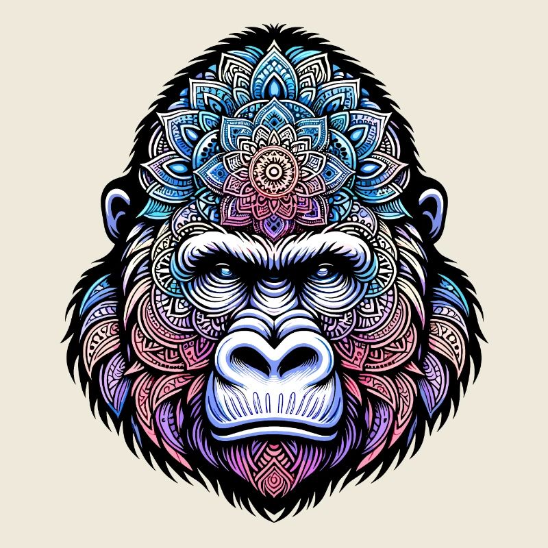 Mandala mystique Gorille