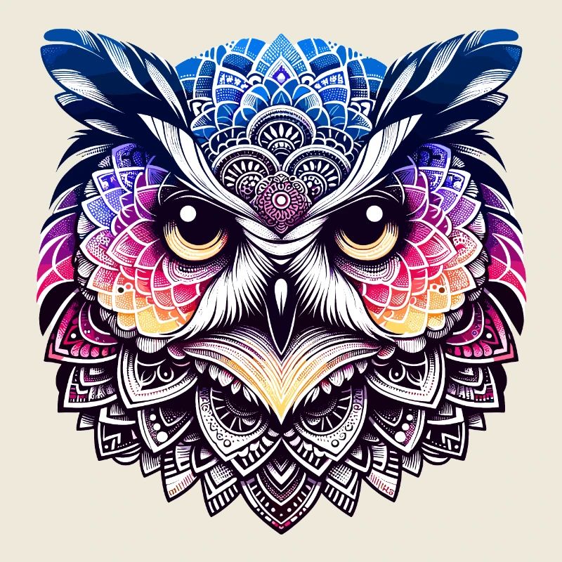 Mystisches Eulen-Mandala