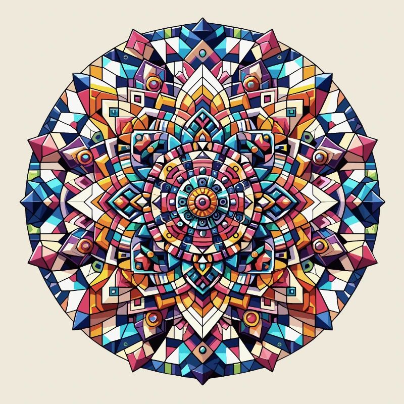 Abstraktes geometrisches Farbmandala 2