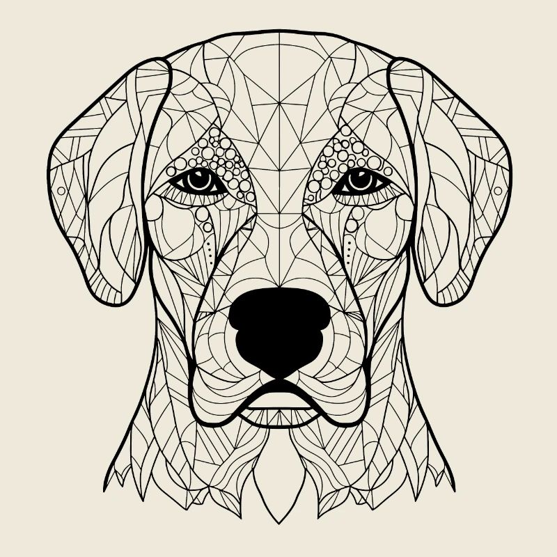 Labrador Retriever Essence: Komplizierte Strichzeichnung