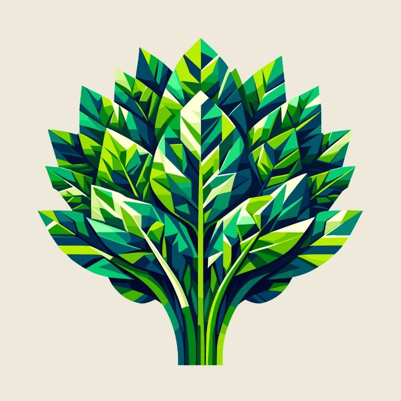 Splendeur géométrique des épinards : conception de feuilles vertes