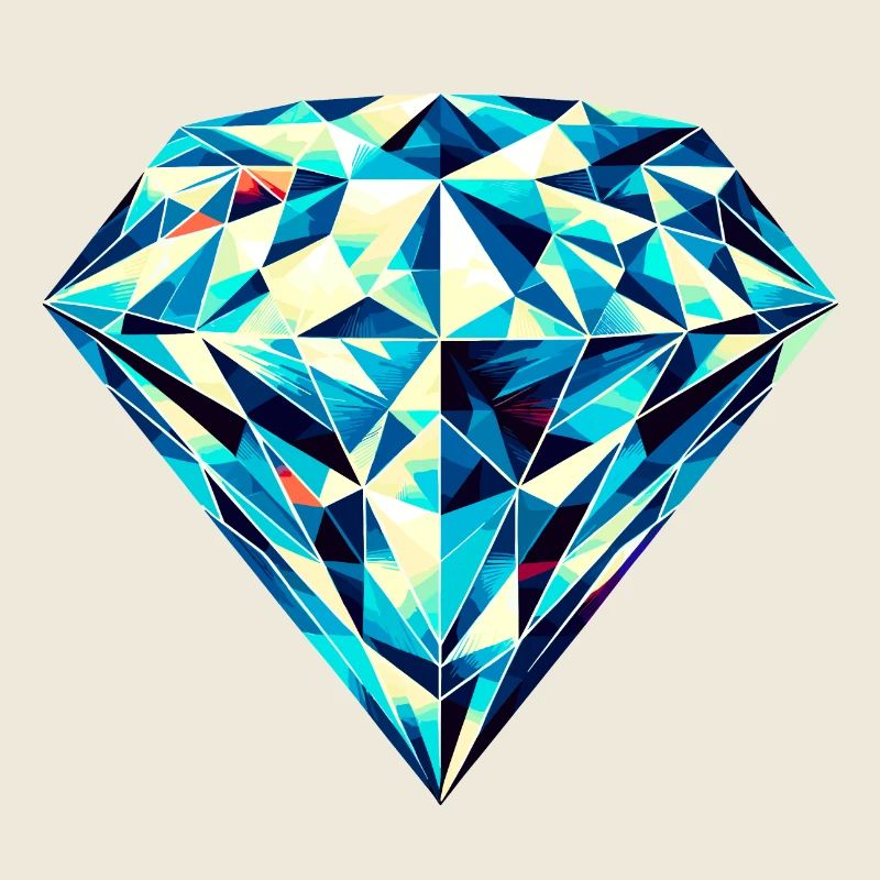 Geometric Brilliance: Vibrant Diamond Design
